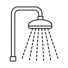 Minimalist Shower Head Spraying Water Clean and Modern Bathroom Design Element