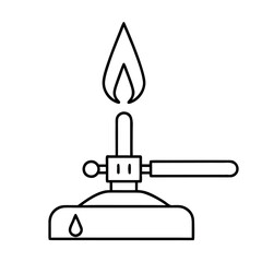 Small Combustion Burner Detailed Vector Illustration of an Oil Burner with Droplet Detail