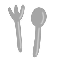 vector illustration of steel spoon and fork food eating tools utensils