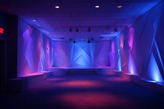 Create a stunning event with this captivating stage design and dynamic lighting showcasing modern elegance for your next corporate or gala function