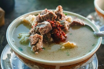 Coto Makassar, traditional food from Makassar, South Sulawesi.
