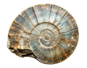 A beautifully preserved ammonite fossil showcasing intricate shell patterns and colors, highlighting its geological history and natural artistry.