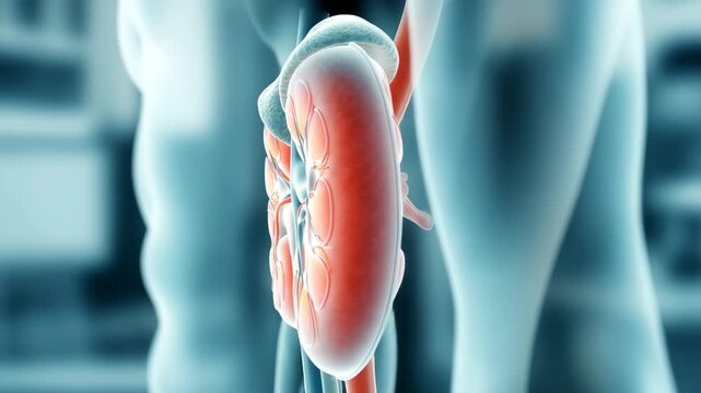Human Kidneys: 3D Medical Animation, Detailed Anatomy, Seamless Loop