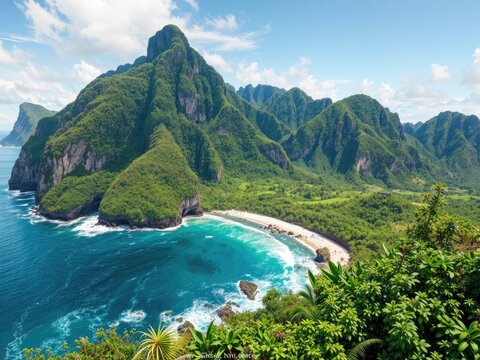 Panoramic View of San Agustin, Romblon, Philippines Coastline