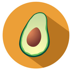 Vector illustration of a sliced mango