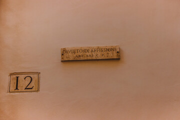 Classical Roman Street Sign. Rome