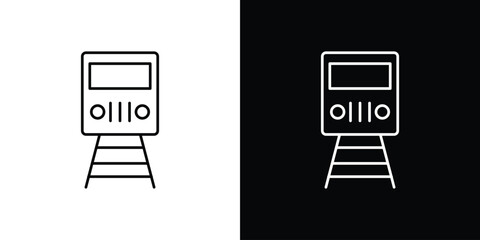 Subway icon or logo, simple minimal style. outline doodle icon.