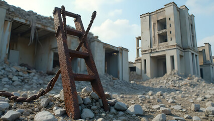 Fototapeta premium The Crumbling Foundation: Infrastructure Decay and Economic Decline