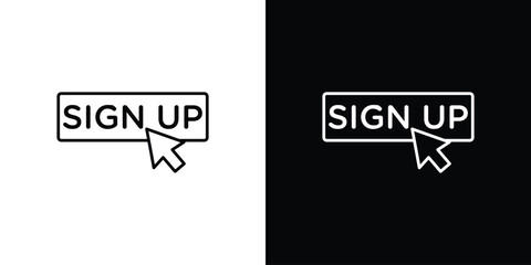 Sign up icon or logo, simple minimal style. outline doodle icon.