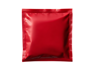Red foil food pouch packaging mockup isolated background, Isolated On White Background, Png Transparent