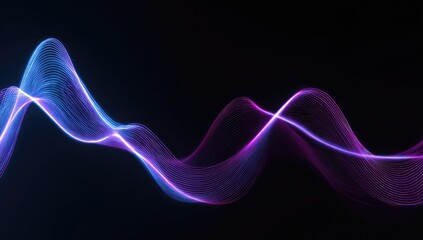 Abstract wavy lines in vibrant purple and blue