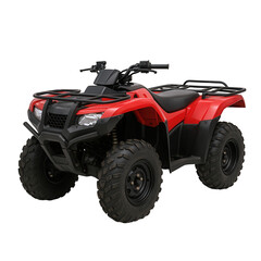 Fototapeta premium Vibrant Red All-Terrain Vehicle Ready for Adventure and Outdoor Exploration, Showcasing Rugged Design