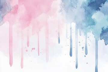 Fototapeta premium Abstract watercolor background pink and blue drips