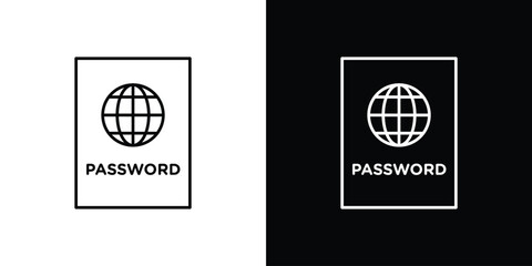 Passport icon or logo, simple minimal style. outline doodle icon.