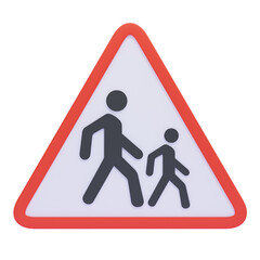 Caution sign pedestrians crossing symbol warning kids safety school zone road traffic