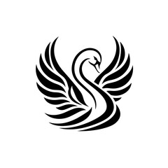 Obraz premium Swan vector illustration isolated on white background, decorative design