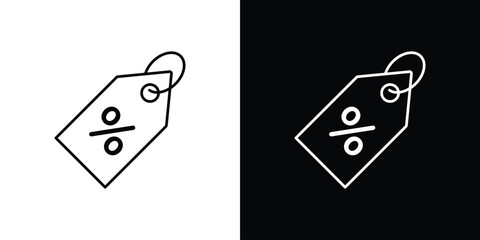 Discount tag icon or logo, simple minimal style. outline doodle icon.