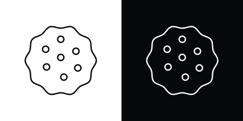 Cookie icon or logo, simple minimal style. outline doodle icon.
