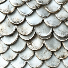 Detailed Fish Scale Texture Isolated on White Background for Design Projects