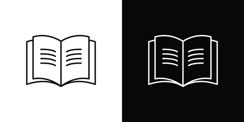 Book icon or logo, simple minimal style. outline doodle icon.