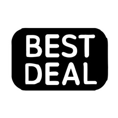 Simple Minimalist Best Deal Tag Badge Black and White Design