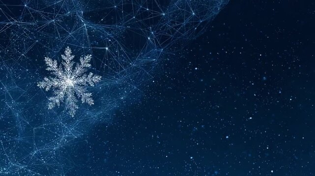 Abstract winter scene with snowflake