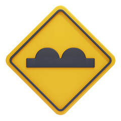 Yellow warning road sign illustrating bumps ahead highway safety concept
