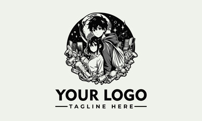 Epic Black Vector of Anime Hero Protecting Earth from Destruction and Waste