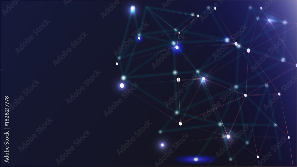 Wall mural abstract digital background with circuit line elements in technology blue. circuit board vector illu