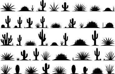 Cactus and Desert Plant Silhouettes Collection