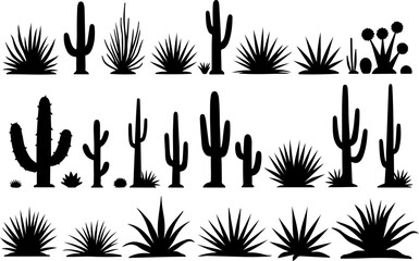Cactus and Desert Plant Silhouettes Collection