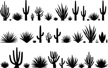 Cactus and Desert Plant Silhouettes Collection