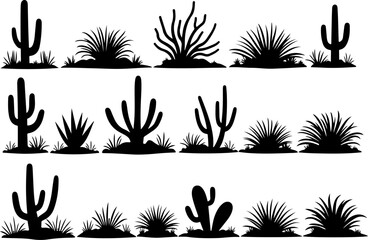 Cactus and Desert Plant Silhouettes Collection