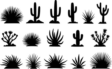 Cactus and Desert Plant Silhouettes Collection