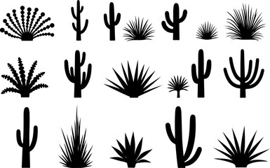 Cactus and Desert Plant Silhouettes Collection