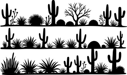 Cactus and Desert Plant Silhouettes Collection
