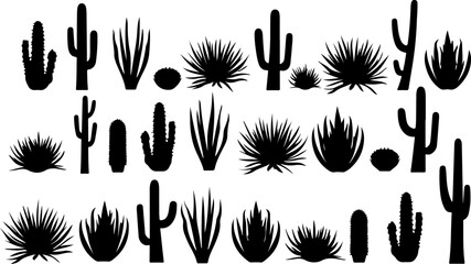 Cactus and Desert Plant Silhouettes Collection