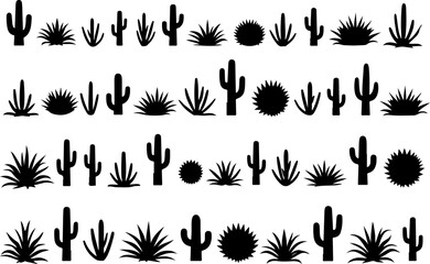 Cactus and Desert Plant Silhouettes Collection