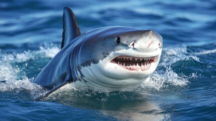 Naklejka premium photo of megalodon on the surface of the sea