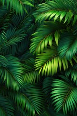 Lush tropical foliage close-up