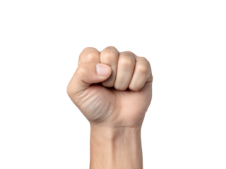 Closeup of a clenched fist on black background, Isolated On White Background, Png Transparent