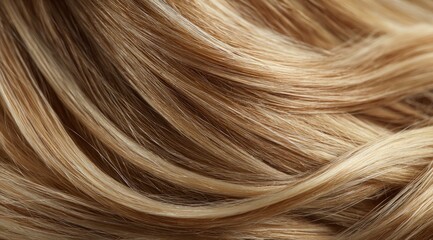 Fototapeta premium Close-up of light blonde, wavy hair strands