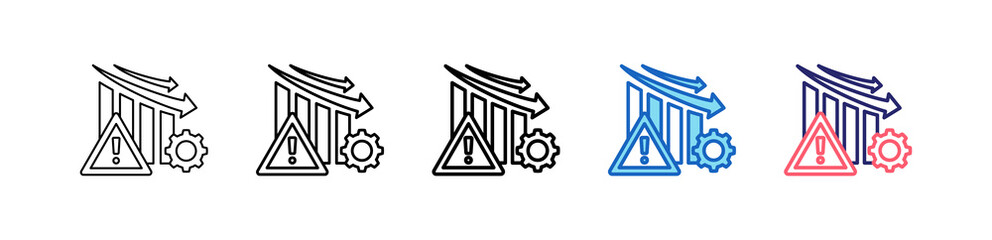 Crisis Icon In 5 Different Styles Set Collection.   