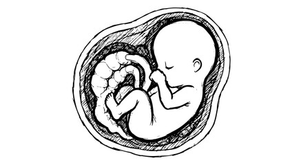 Fetal development illustration for educational and medical use