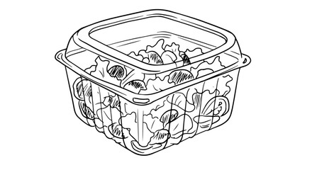 Fresh salad in plastic container with lid for convenient storage and on-the-go meals