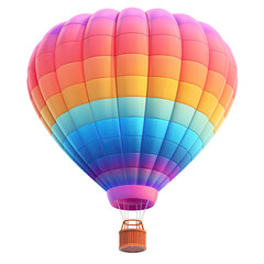 Naklejka premium Colorful hot air balloon, vibrant hues, 3D render