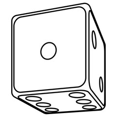 Dice outline Vector Illustration in perspectives