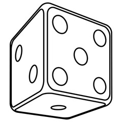 Dice outline Vector Illustration in perspectives