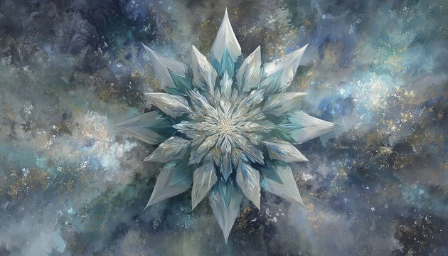 Design geometrico cristallino con bordi brumosi