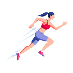 Fototapeta premium young woman running in the gym